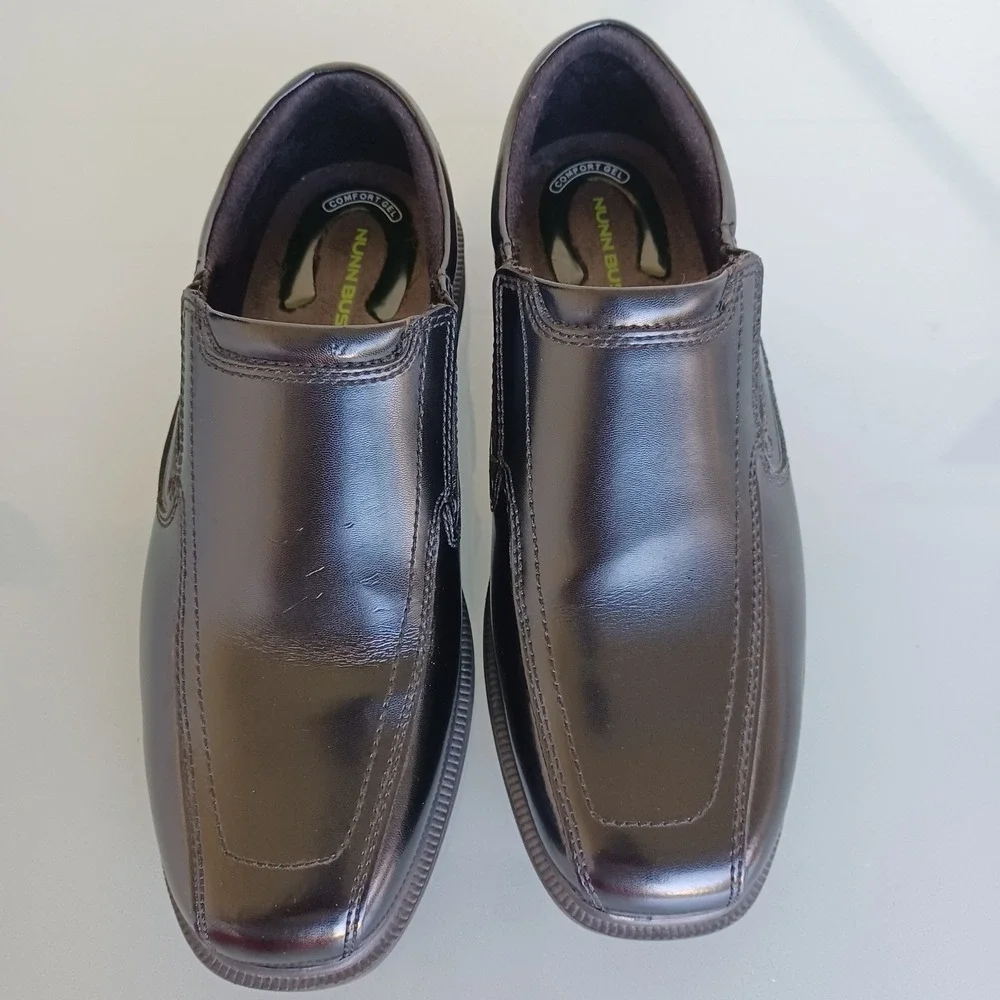Nunn Bush Kore Mens Black Leather Slip On Dress‎ Shoes Loafers 84357-001 8XW
